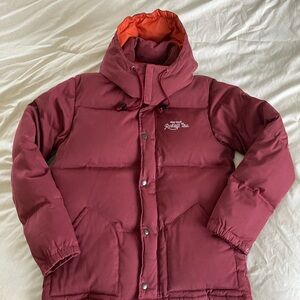 Radiall Men’s Puffer Jacket - Burgundy Size Large